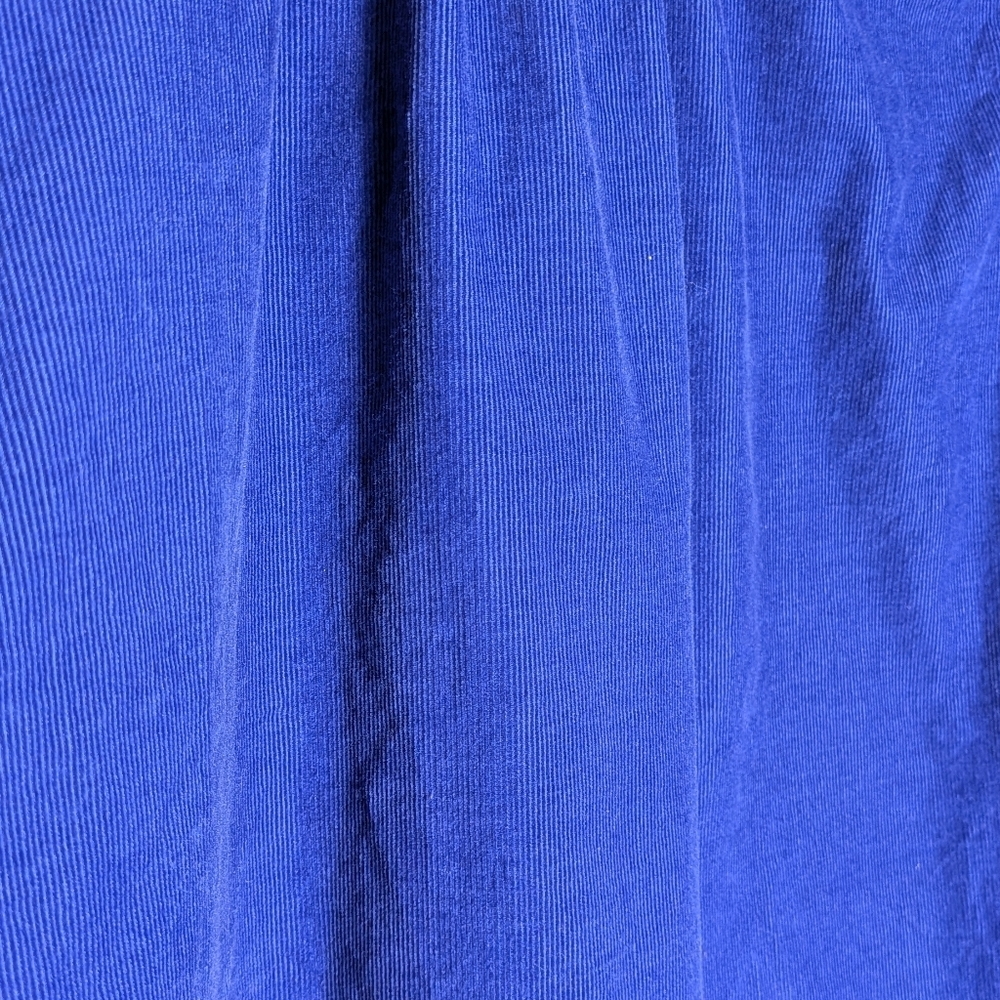 Lands’ End Blue Corduroy Shirt Preppy Casual Button Down Fall Minimalist Blouse - Picture 13 of 16